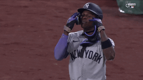 New York Yankees Baseball Player Covering Face GIF