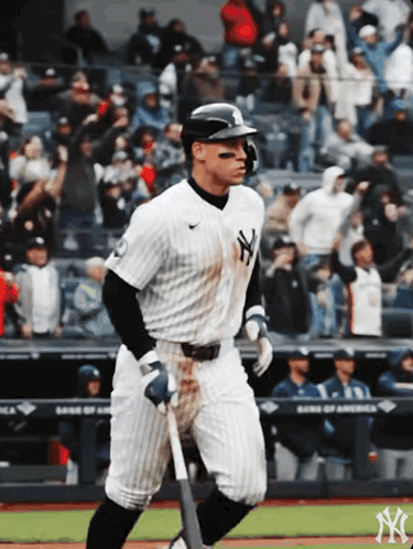 New York Yankees Baseball Player Holding Bat