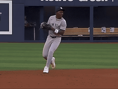 New York Yankees Baseball Player Running To Base GIF