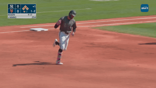 New York Yankees Baseball Player Running