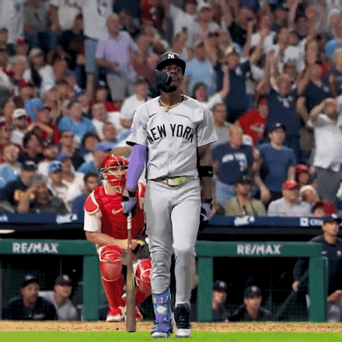 New York Yankees Baseball Player Walking To Home Plate GIF