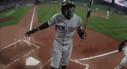New York Yankees Baseball Player With Helmet And Sunglasses GIF
