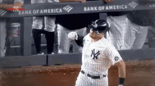 New York Yankees Player Running to Dugout