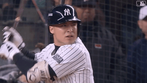 New York Yankees Player Swinging Bat