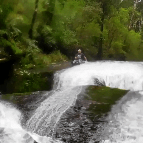 New Zealand Nature Waterslide High Drop GIF