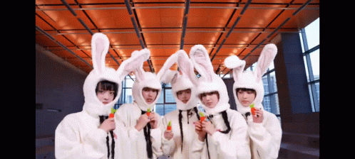 Newjeans Members Dress Up Like A Rabbit GIF