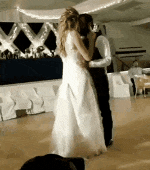 Newlyweds Dance Fight Funny Wedding GIF