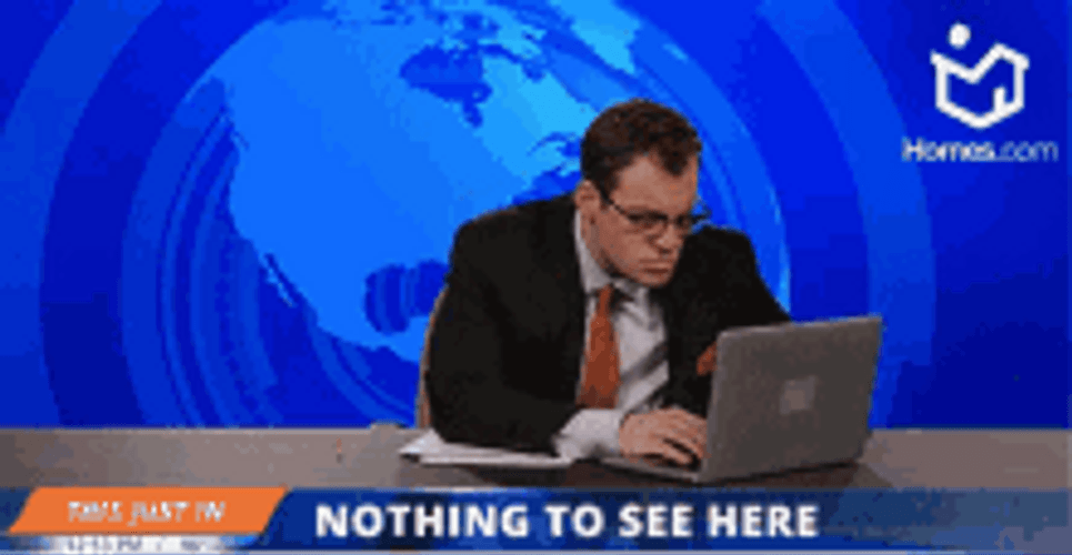News Anchor Closes Laptop Nothing To See Here GIF