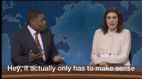 News Show Couple Saying Hey It Only Has to Make Sense