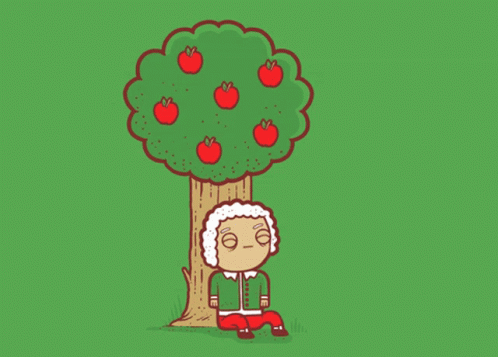 Newtons First Law Apple Falling Animation GIF