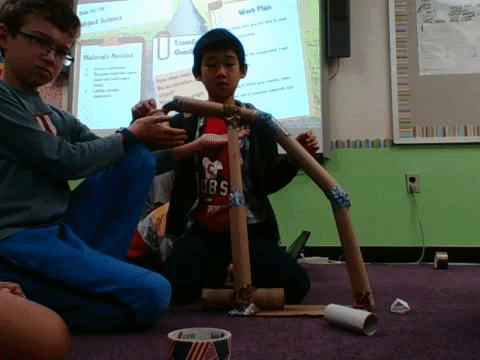 Newtons First Law Children Doing School Experiments GIF