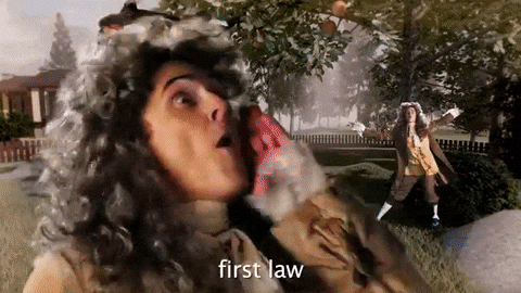 Newtons First Law Isaac Newton Parody GIF