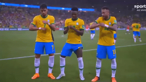 Neymar Teammates Brazilian Dance Moves GIF