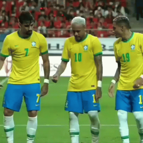 Neymar Teammates Performing Brazilian Dance GIF