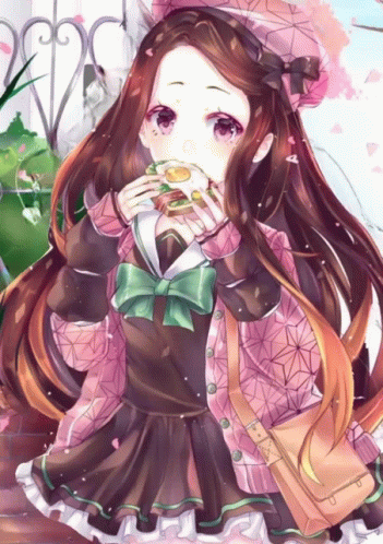 Nezuko Cute Eating GIF