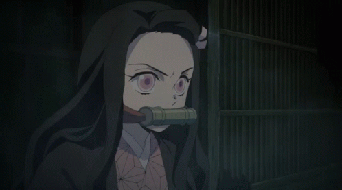 Nezuko Fierce Eyes Running Away GIF