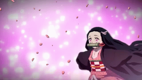 Nezuko Frantic Running Embers Flying GIF