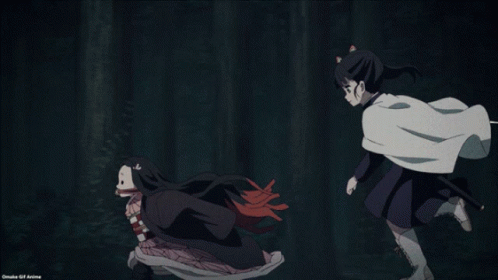 Nezuko Kamado Running From Tsuyuri GIF