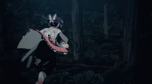Nezuko Running And Hopping On Trees GIF