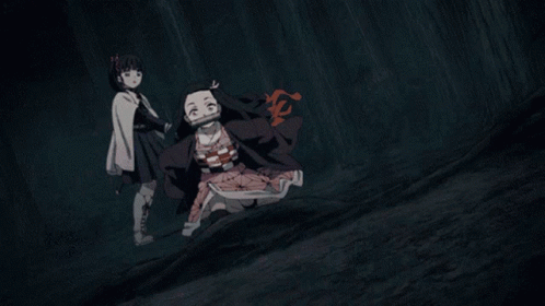 Nezuko Running From Tsuyuri Demon Slayer GIF