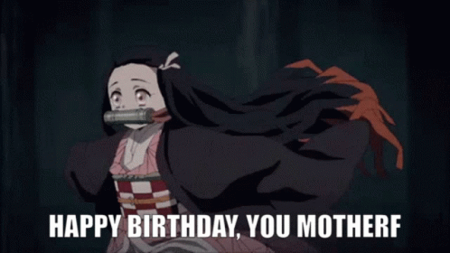 Nezuko Running Happy Birthday To You GIF