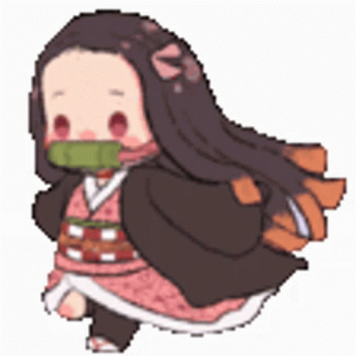 Nezuko Running Loop Pixel Art GIF