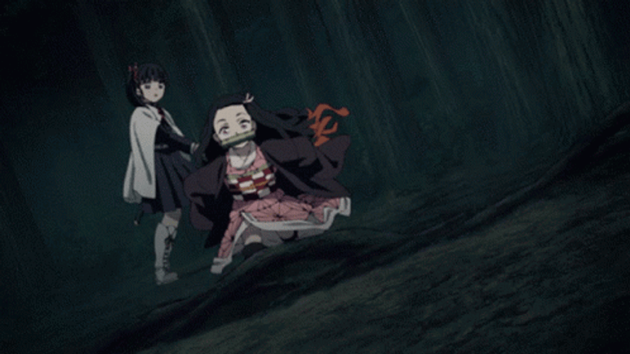 Nezuko Vs Daki Intense Fight Chase GIF