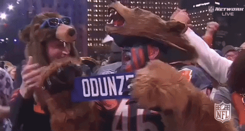 Nfl Draft Chicago Bear Fans Applauding GIF