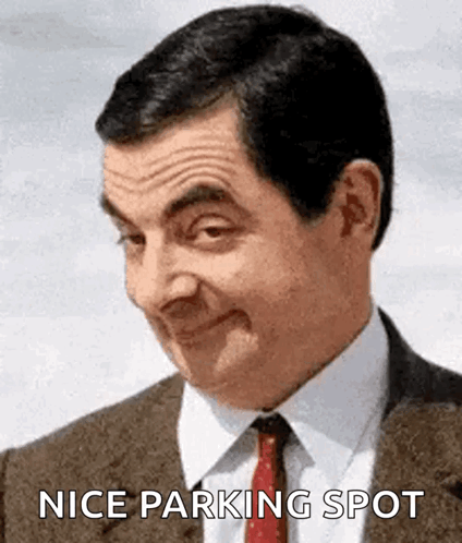 Nice Parking Spot Mr Bean Big Smile GIF