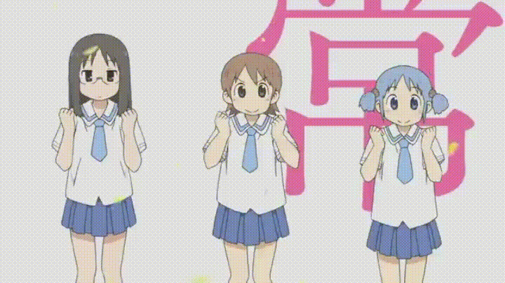 Nichijou Girls Dancing GIF
