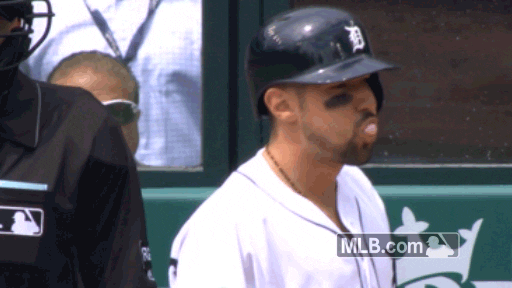 Nick Castellanos Blowing Bubble Gum GIF