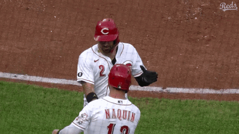 Nick Castellanos Doing Hand Shake With Naquin GIF