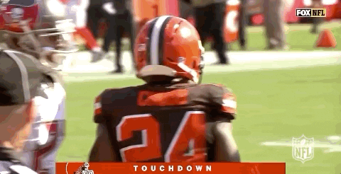 Nick Chubb Low Five With Fellow Member GIF