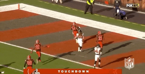 Nick Chubb Running With Football GIF