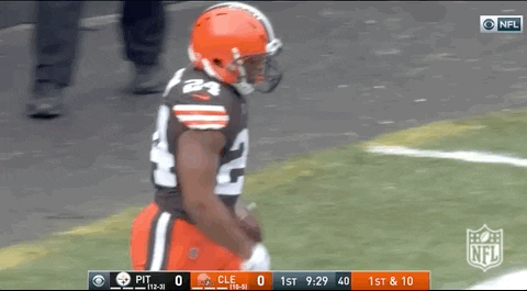 Nick Chubb Shoulder Bump With D Ernest Johnson GIF