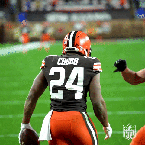 Nick Chubb Teammates Tapping His Helmet GIF