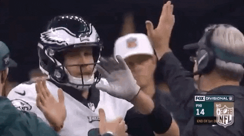 Nick Foles High Five With Philadelphia Eagles Coach GIF