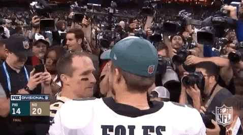 Nick Foles Speaking With Drew Brees GIF