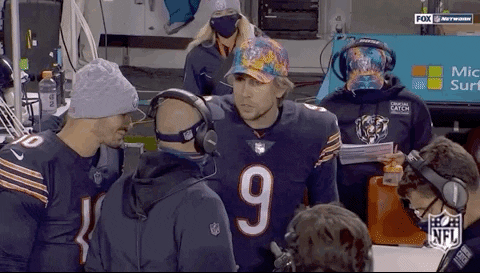 Nick Foles Talking To Chicago Bears Coach GIF