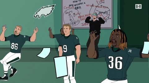 Nick Foles Watching Panicking Philadelphia Eagles Teammates GIF