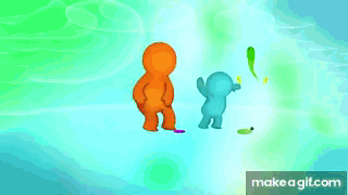 Nick Jr Logo with Two Cartoon Characters