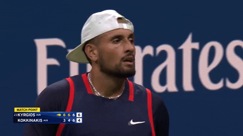 Nick Kyrgios Exhaling GIF