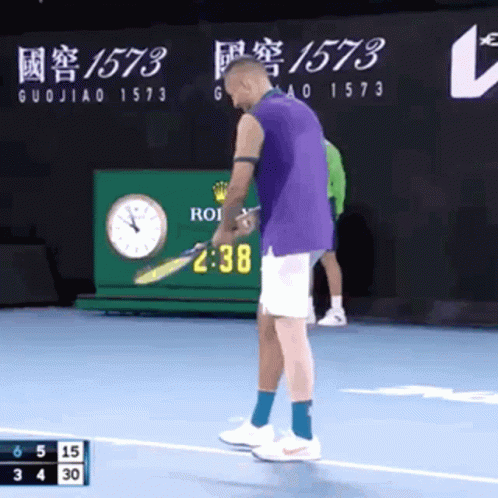 Nick Kyrgios Hit Head GIF