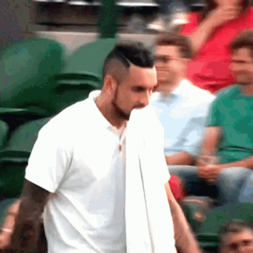 Nick Kyrgios With Towel In His Mouth GIF