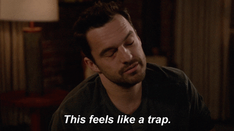 Nick Miller Says Feels Like Trap GIF