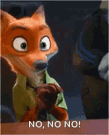 Nick Wilde Shaking Head No No No GIF