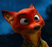 Nick Wilde Surprised Stare GIF