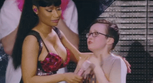 Nicki Minaj And Kid Eyebrows Up GIF