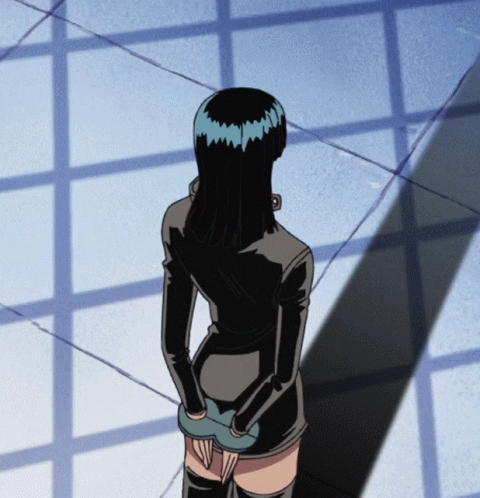 Nico Robin In Elegant Mini Black Dress GIF