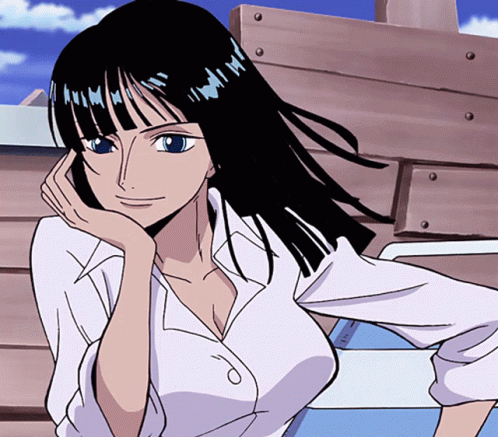 Nico Robin Windy Black Hair GIF